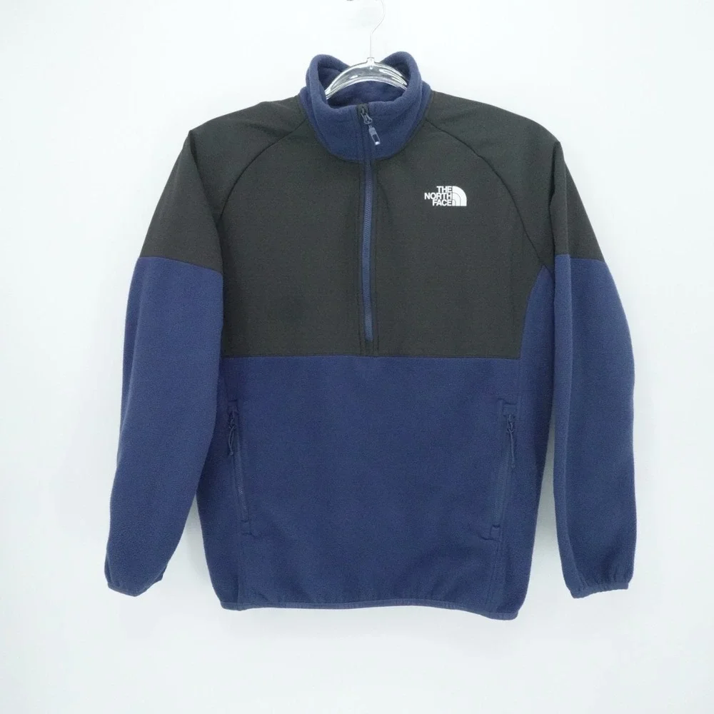 The North Face Jacket Mens Medium‎ Blue Black Glacier Heavyweight 1/2 Zip Fleece